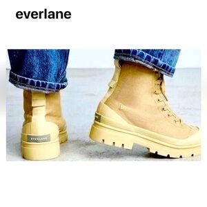 Everlane Canvas Lace-Up Booties